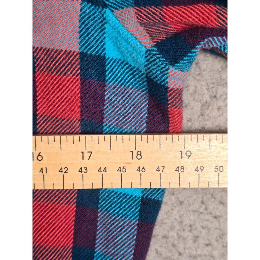 Patagonia Flannel Shirt Blue Red Plaid Size 10 Organic Cotton Outdoor Button Up - Picture 11 of 12